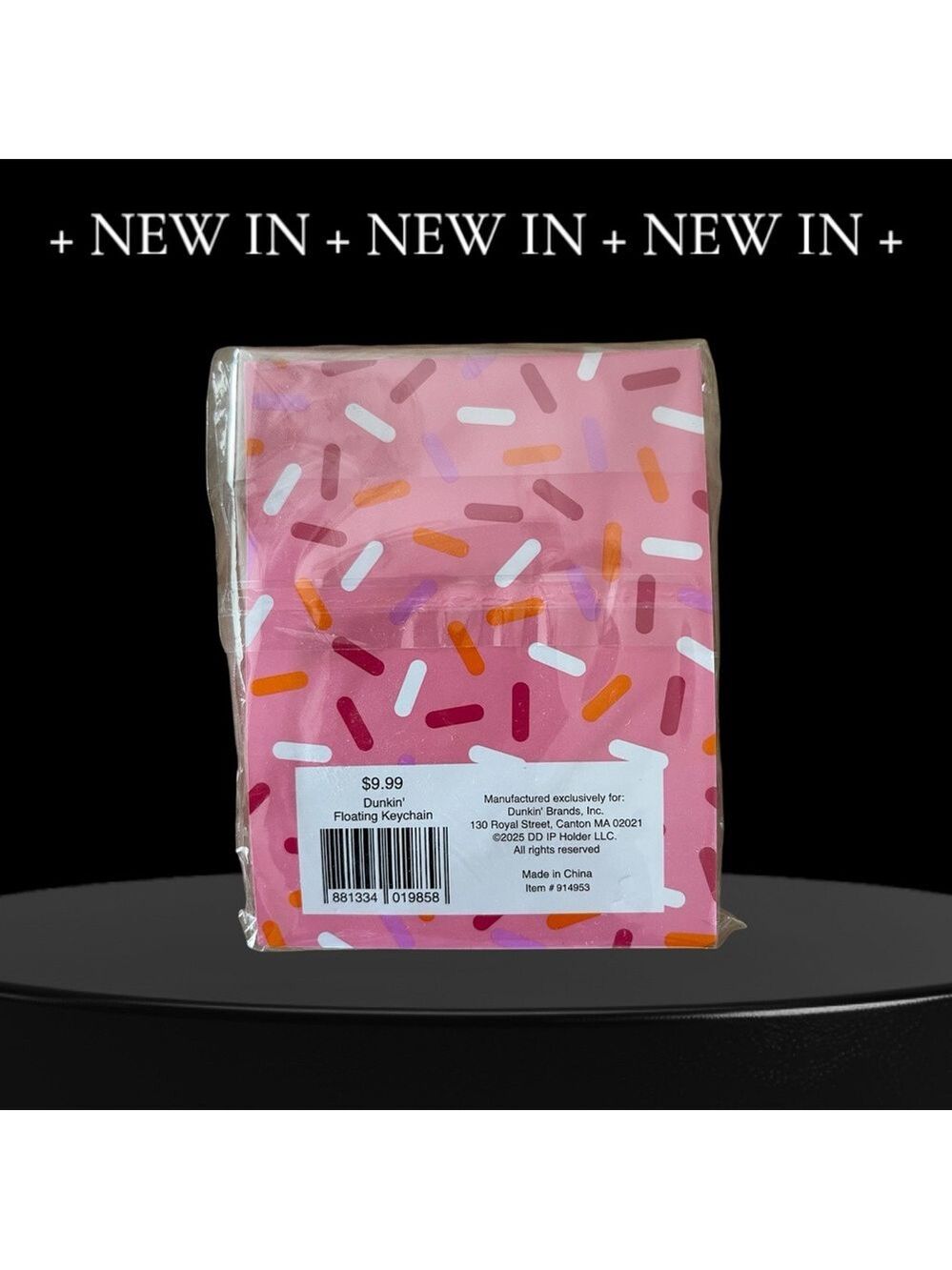 2025 Dunkin' Floating Pink Icing Donut Keychain – New With Tag / Never Opened - Picture 2 of 2